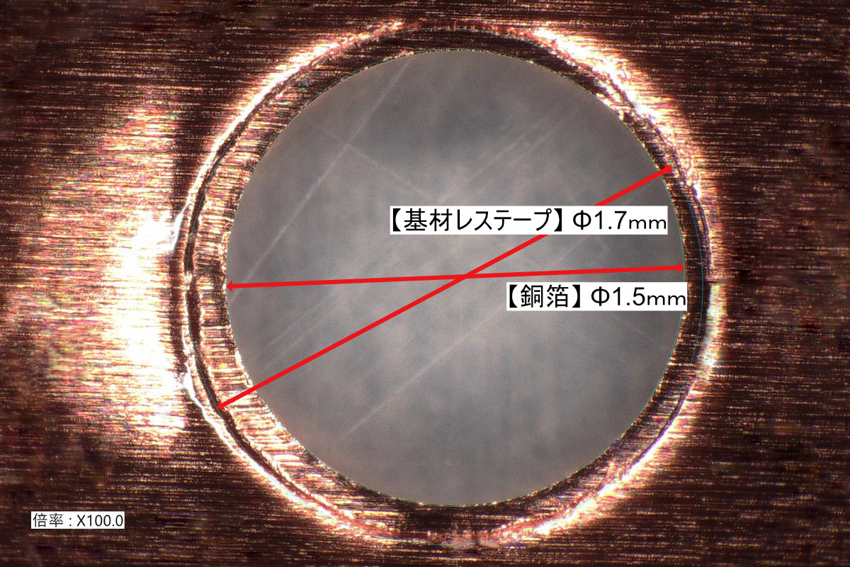 基材レス両面テープの穴あけ加工/自動カス取り（ライン内でのφ1mm小穴カス取り）